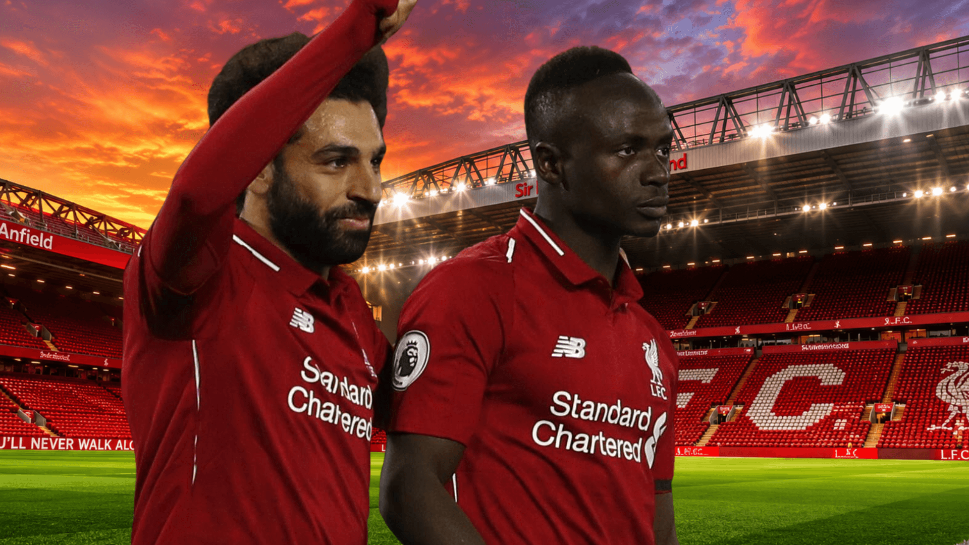Mohamed Salah and Sadio Mane at Anfield (Liverpool)