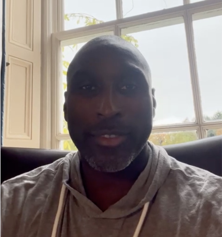 Sol Campbell speaking to camera